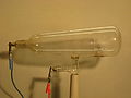 A Crookes tube with a lying cross